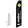 thumbnail image 1 of Metro PCS 4G Black Super Novo Feather Flag - Complete with 15ft Pole Set and Ground Spike, 1 of 1