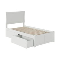 Metro Platform Bed with Flat Panel Foot Board and 2 Urban Bed Drawers in, Multiple Colors and Sizes