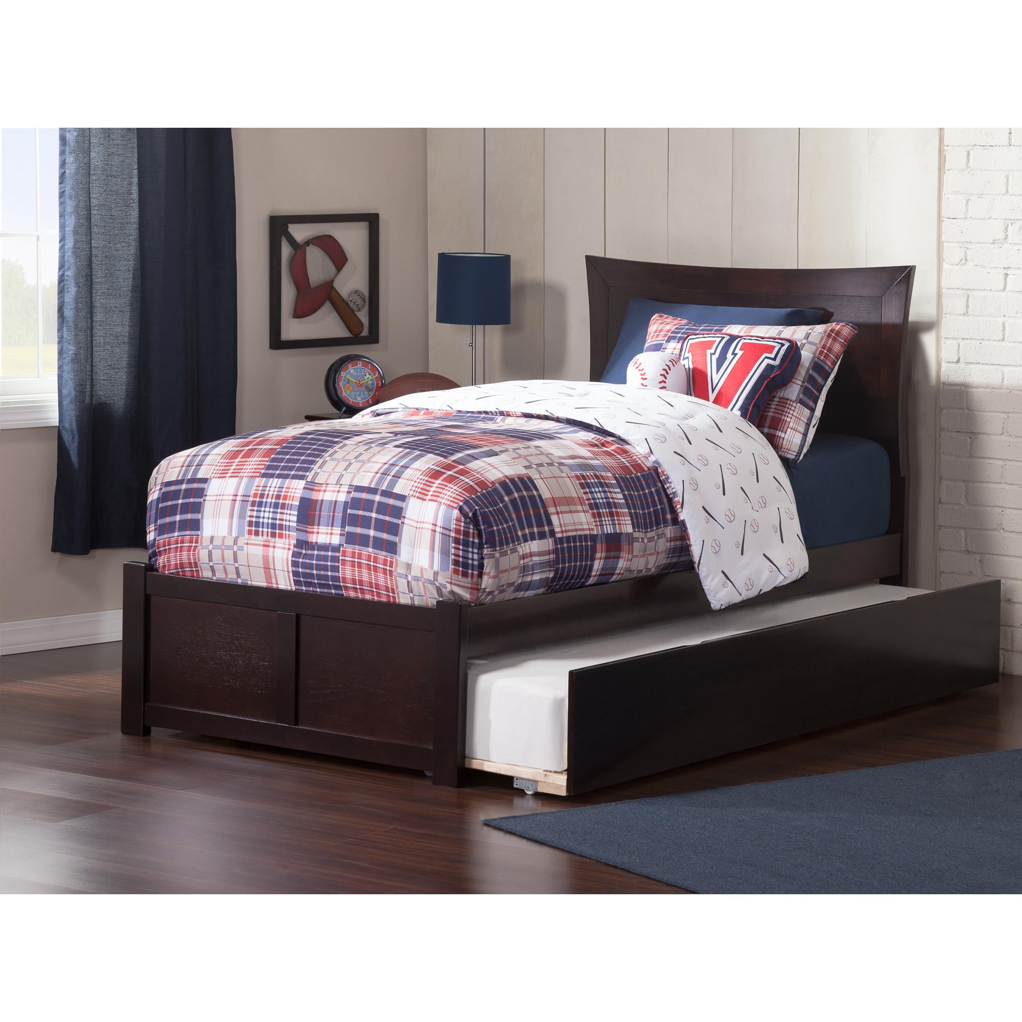 Afi Metro Platform Bed with Matching Footboard Trundle Espresso Twin
