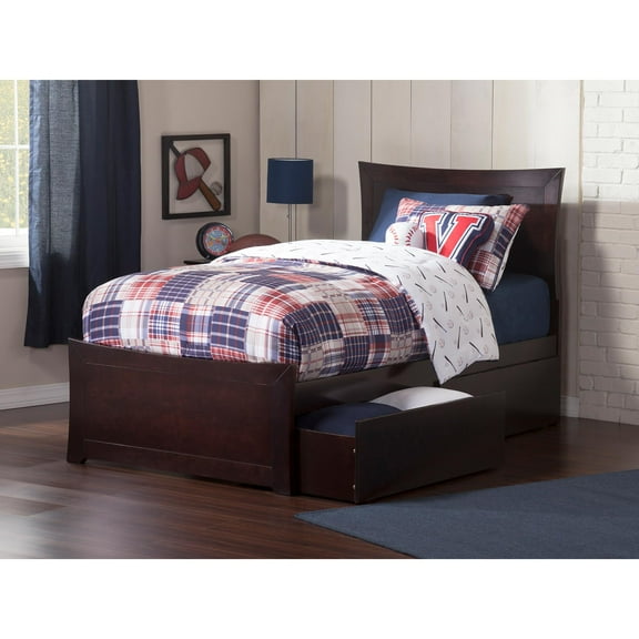 AFI Metro Twin XL Wood Platform Bed with Matching Footboard and Storage Drawers, Espresso