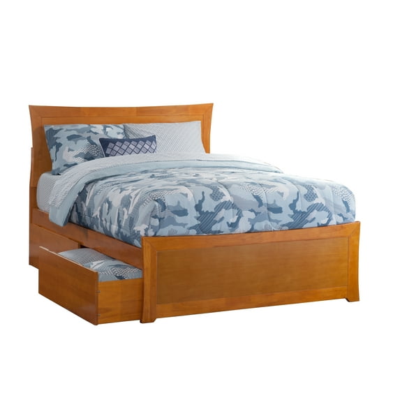 Metro Platform Bed with Matching Foot Board with 2 Urban Bed Drawers, Multiple Colors and Sizes