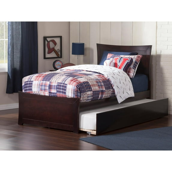 Metro Platform Bed with Matching Foot Board with Twin Size Urban Trundle Bed, Multiple Colors and Sizes