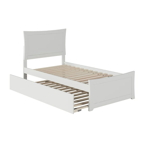Metro Platform Bed with Matching Foot Board with Twin Size Urban Trundle Bed, Multiple Colors and Sizes