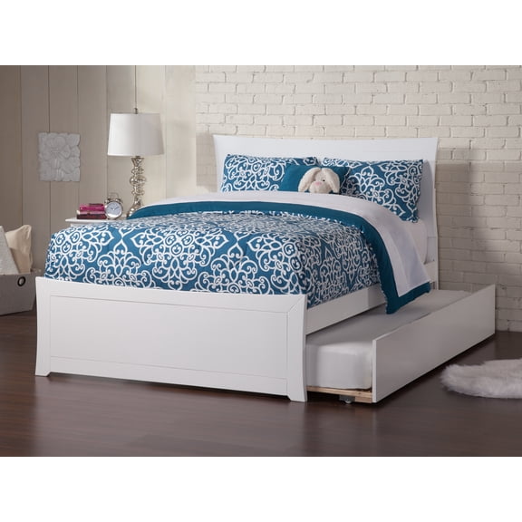 Metro Platform Bed with Matching Foot Board with Twin Size Urban Trundle Bed, Multiple Colors and Sizes