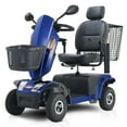 thumbnail image 1 of Metro S500 4-Wheel Electric Scooter with Windshield, 500W Motor, Cup Holders & USB Charging Port, LED Lights, Crutch case, Front and Rear Baskets, Blue, 1 of 6
