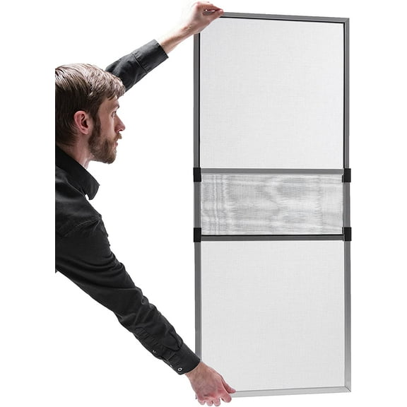 Metro Screenworks Adjustable Window Screen, Expandable - 12" H x 19 3/4" - 36" W - Fiberglass Mesh