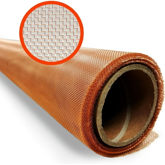 Metro Screenworks Pure Copper Mesh Screen - (60 in x 25 ft) for Home, Faraday Cage, EMF Protection