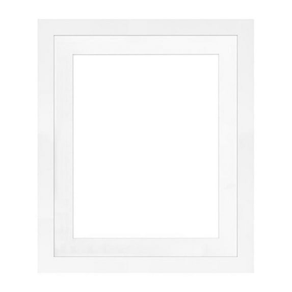 Framatic Metro Seamless O1620WX51 16x20" MDF Composite Wood Board Frame Matted| for a 11x14" Photograph - White