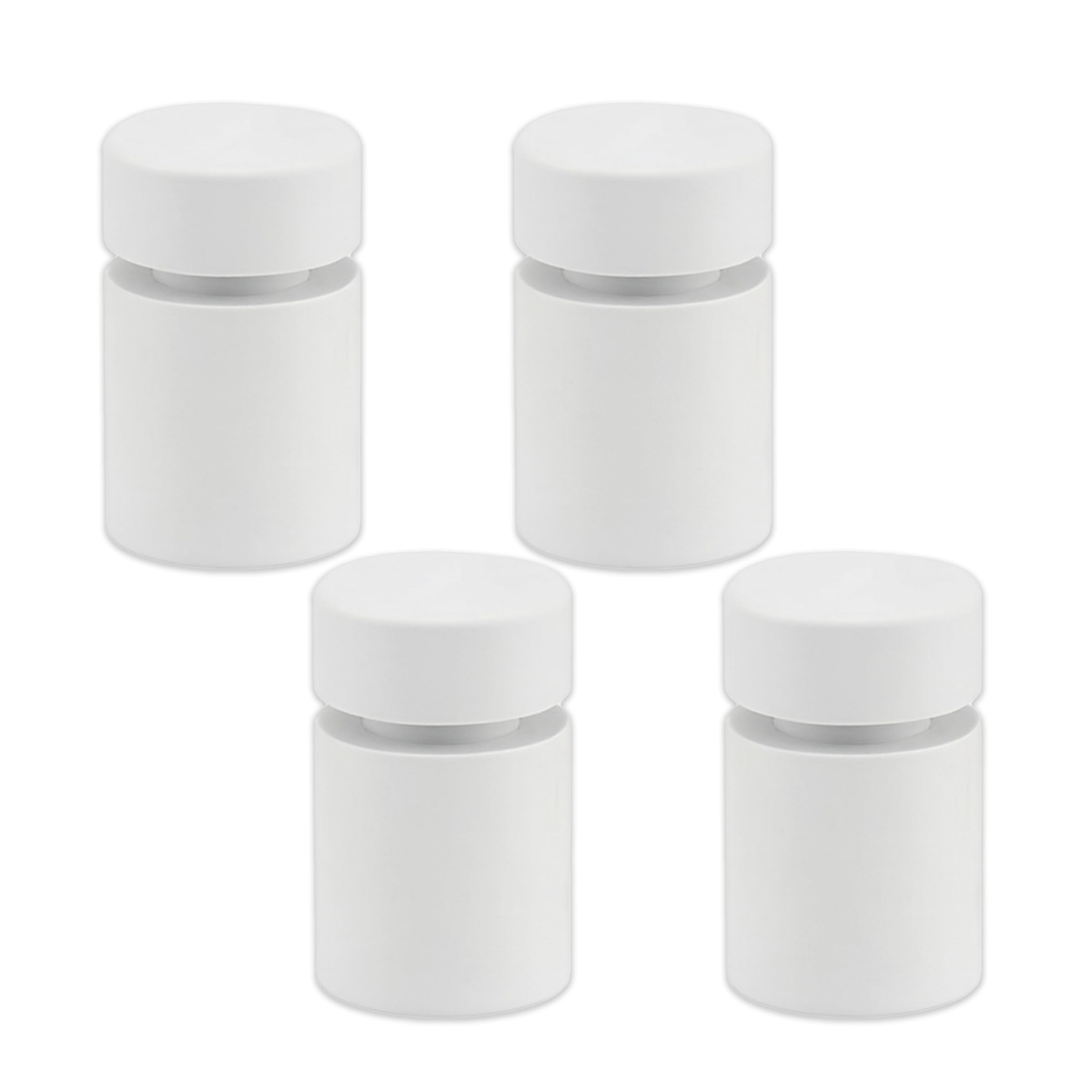 Metro Single Panel Standoffs – Set of 4 with Anchors & Instructions | Elegant Sign & Display Mounts for Interior Architectural Design | White, Diameter .98" x Length 1.97"