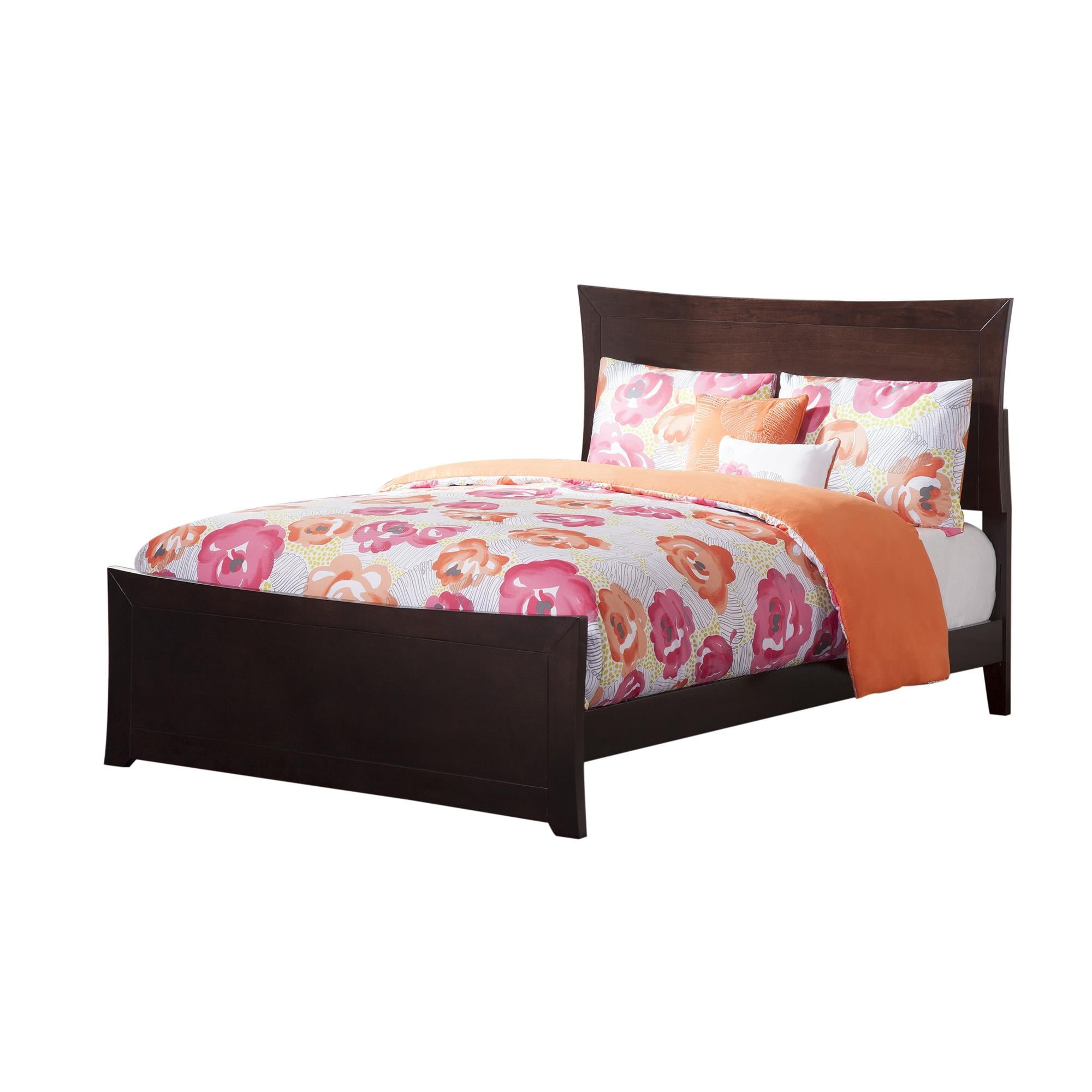 Metro Espresso Brown Full Wood Platform Bed with Headboard
