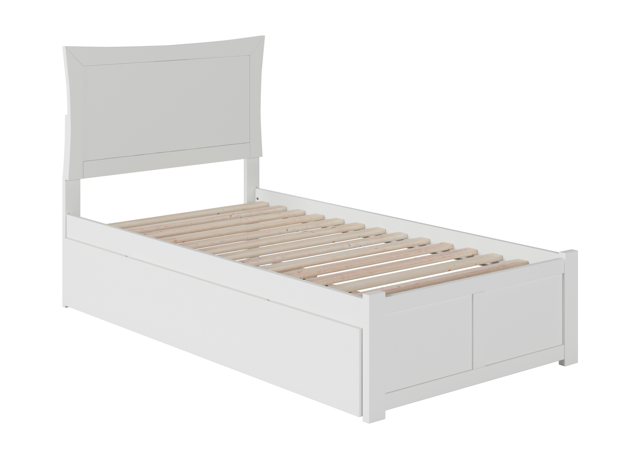 Metro Twin Extra Long Bed with Footboard and Twin Extra Long Trundle in White - image 1 of 7