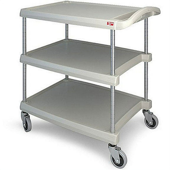 Metro 7892426 Utility Cart with Chrome Posts, 3 Shelf - Gray - 34.37 x 23.43 in.