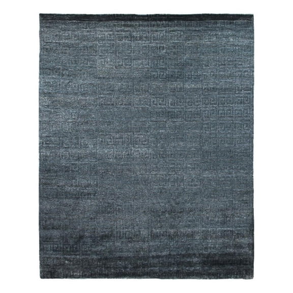 Metro Velvet Hand-Knotted Wool/Viscose Sea Blue 10'x14' Area Rug