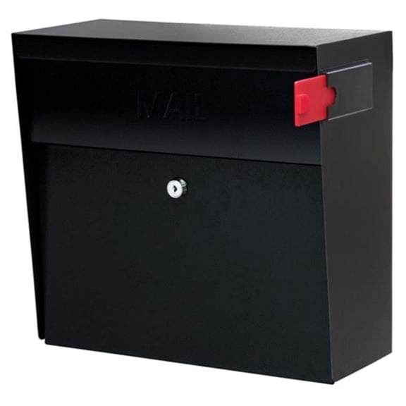 Metro Wall Mount Locking Mailbox - Black - Large Capacity - High Security
