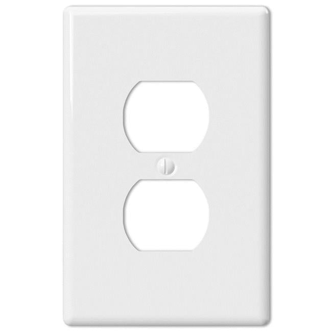 Metro White 1 Gang Ceramic Duplex Wall Plate