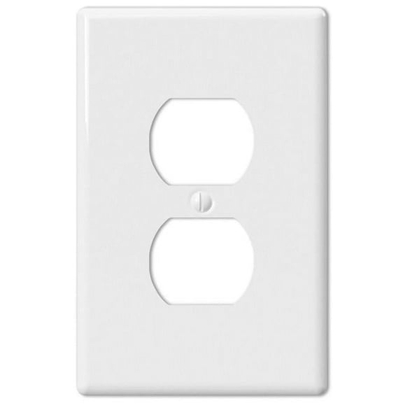 Metro White 1 Gang Ceramic Duplex Wall Plate