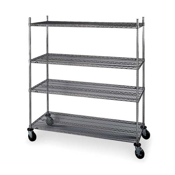 Metro Wire Cart,18 In. W,60 In. L,Chrome 4W654