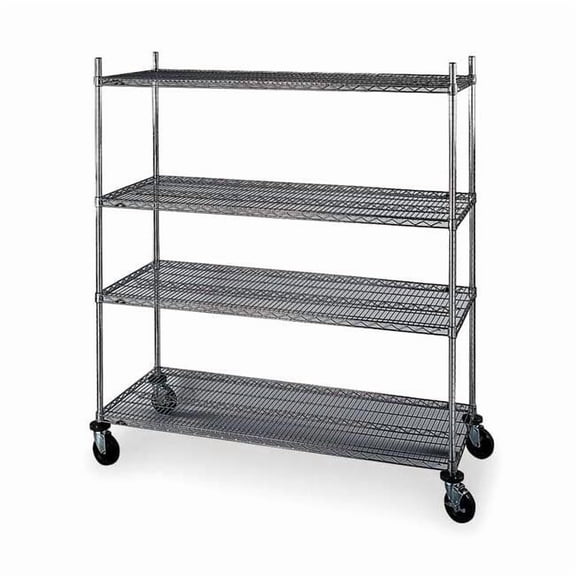 Metro Wire Cart,24 In. W,48 In. L,Chrome 4W656