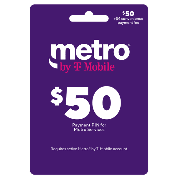 Metro by T-Mobile $50 Payment PIN w/ $4 Convenience Fee (Email Delivery)