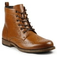 thumbnail image 1 of Metrocharm MC309 Men's Lace Up Wing Tip Dress Casual Fashion Oxford Boot Tan 10, 1 of 18