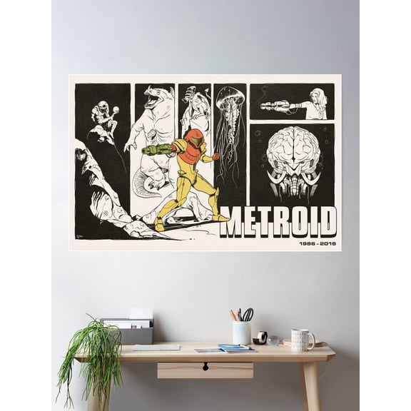 Metroid: 30 Years Poster Wall Art, Modern Wall Decor For Living Room Bedroom, 16x24 UNFRAMED