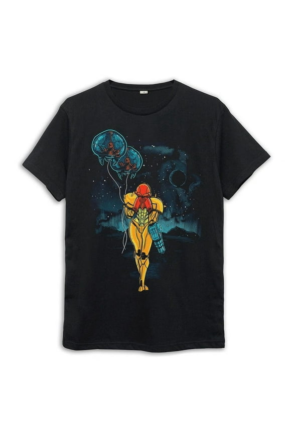 Metroid Samus Aran Art Graphic T-Shirt – Retro Video Game Tee for Men & Women – Classic Action Adventure Shirt – Unisex Sizes – Samus Fans Apparel