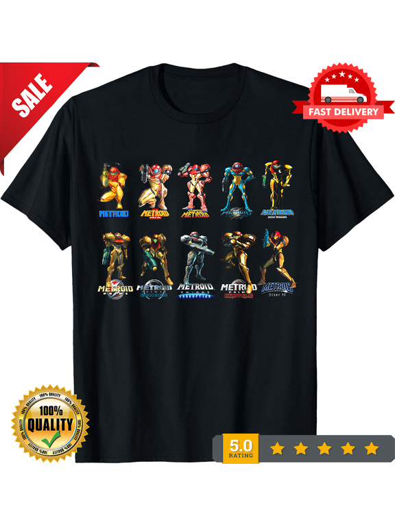 Metroid Samus Evolution Retro T Shirt, ULTRA LIMITED-TH69225