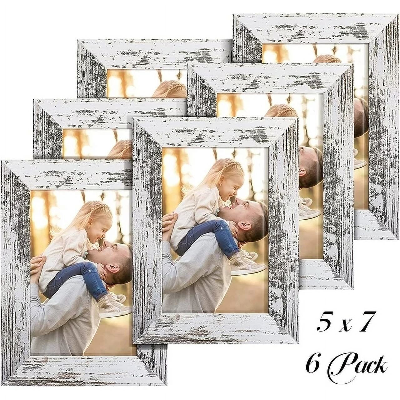 Picture Frames Set of 10 White, Bulk MDF Frames for 8X10, 5X7, 4X6 Photos  Real G