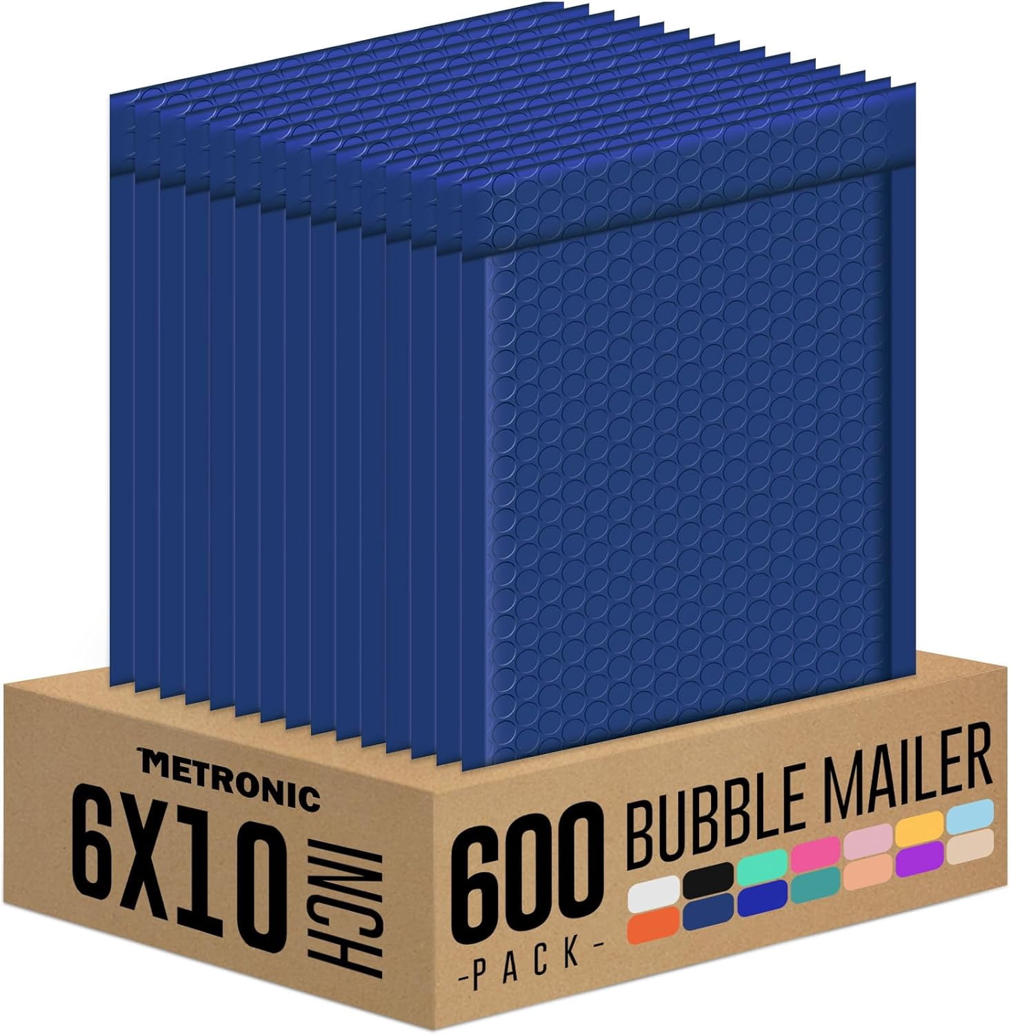 Metronic Bubble Mailers 6x10 Inch 600 Pack Navy Blue Waterproof Bubble Mailer Usable Size 6x9'' Padded Envelopes Self Seal, Cushioning Mailer for Packaging, Shipping, Mailing, Small Business Supplies