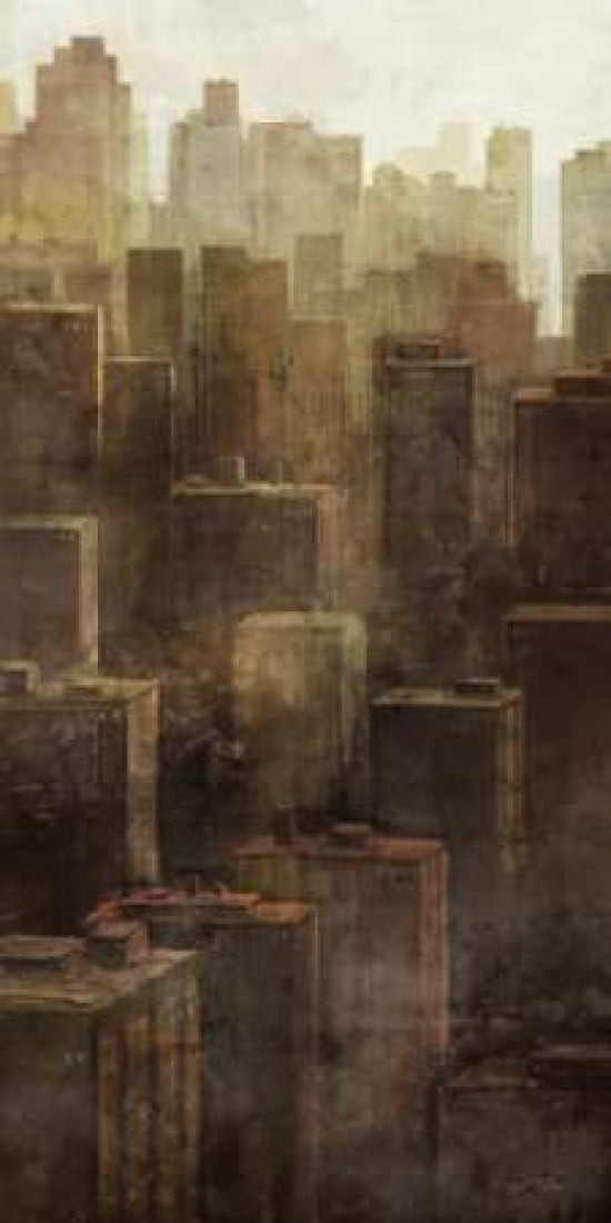 Metropolis City 1 Canvas Art - Ken Roko (24 x 48)