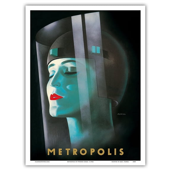 Metropolis - Directed by Fritz Lang - Vintage Film Movie Poster by Werner Graul c.1926 - Master Art Print (Unframed) 9in x 12in