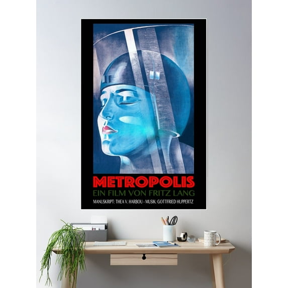 Metropolis Ein Film Von Fritz Lang Vintage Sci Fi Film Promotion Poster Wall Art, Modern Wall Decor For Living Room Bedroom, 24x36 UNFRAMED
