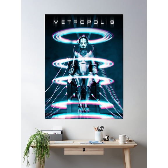 Metropolis Maria Robot - Remastered Poster Wall Art, Modern Wall Decor For Living Room Bedroom, 12x18 UNFRAMED