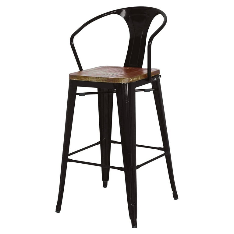 Metropolis low shop back counter stool