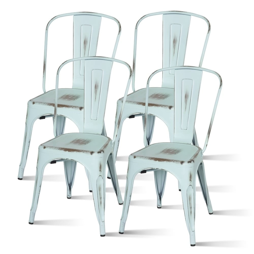 Metropolis Metal Industrial Side Chair (Set of 4) na Dining Chairs