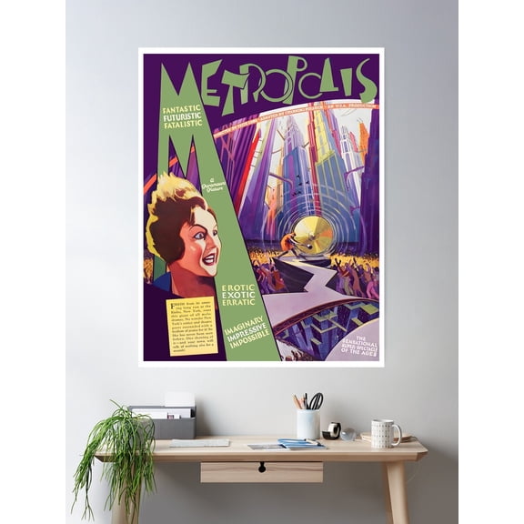 Metropolis Movie Poster 1927 Release (America) Poster Wall Art, Modern Wall Decor For Living Room Bedroom, 8x12 UNFRAMED