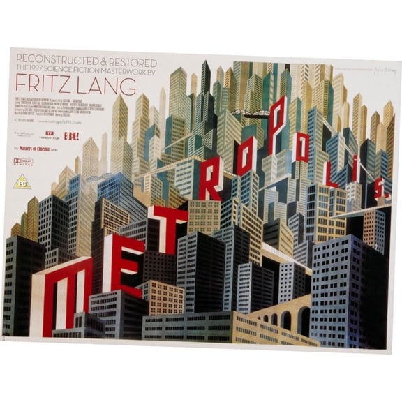 Metropolis Poster Metal Sign 8inx 12in Art Print on Metal 8x12 Multi-Color Square Adults Best Posters