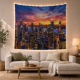 thumbnail image 1 of Metropolitan City Skyline with Twilight Main Rise Buildings, Mystical Fantasy for Space Lovers, Galaxy Room Decor, Housewarming Gift, Tapestry Wall Hanging for Bedroom and Dorm, 1 of 7