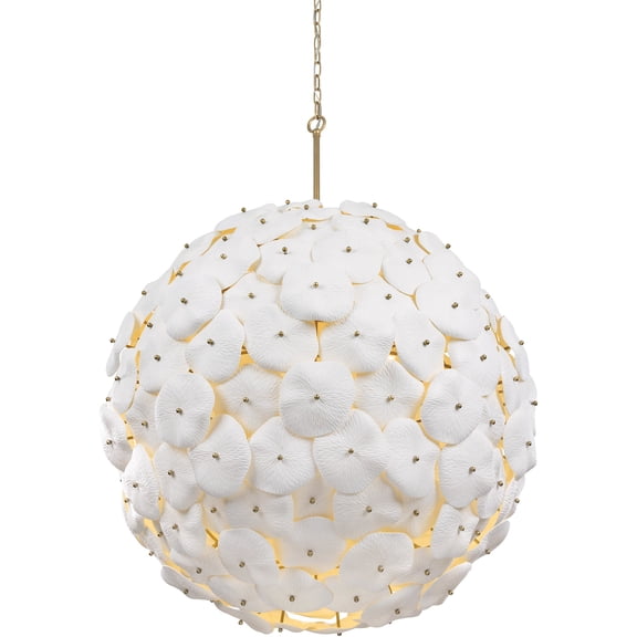 Metropolitan N1829-732 Coastlyn 9 Light 37" Wide Pendant - Legacy Brass / White Ceramic