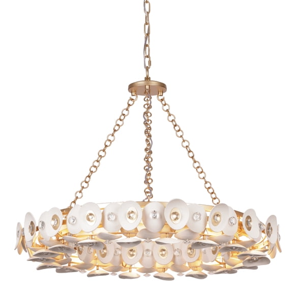 Metropolitan N1865-760 Niu 10 Light 35" Wide Crystal Pendant - Fawn Gold