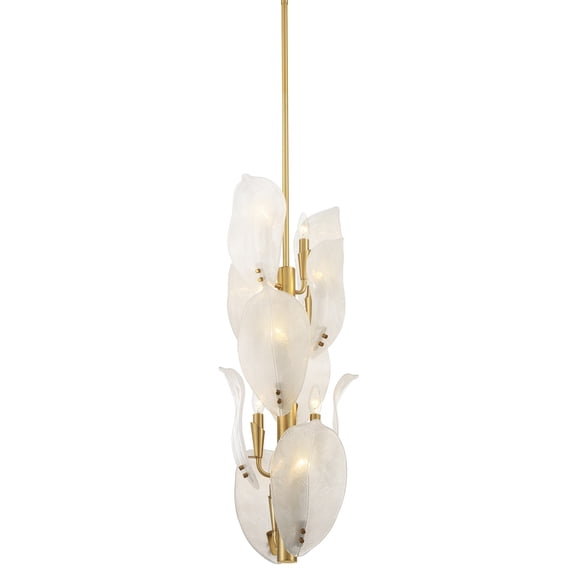 Metropolitan N2216-732 Orchid 10 Light 13" Wide Multi Light Pendant - Legacy Brass / White