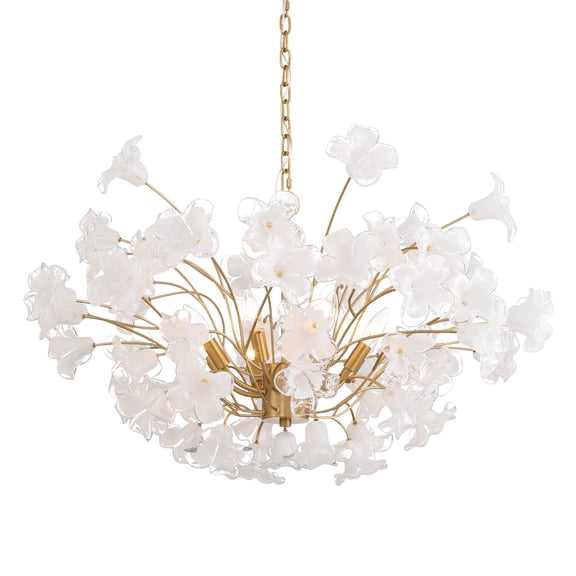 Metropolitan N2228-732 Bloome 8 Light 37" Wide Abstract Chandelier - Brass