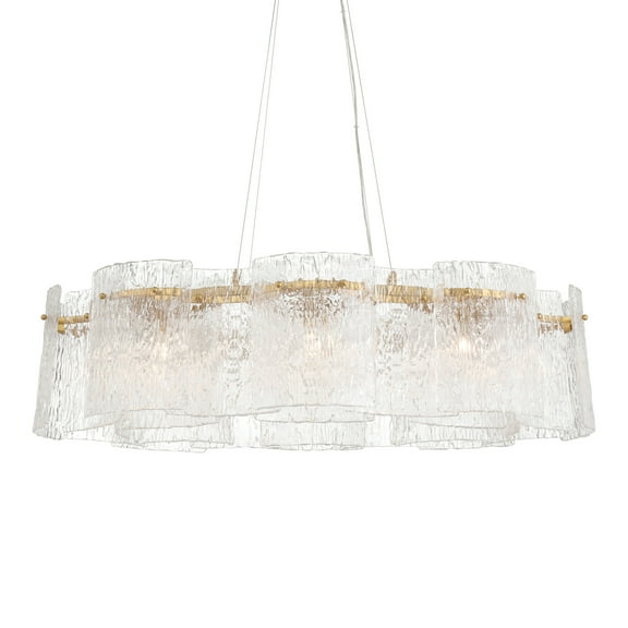 Metropolitan N2288 Brookstreet 8 Light 28" Wide Crystal Multi Light Pendant - Brass