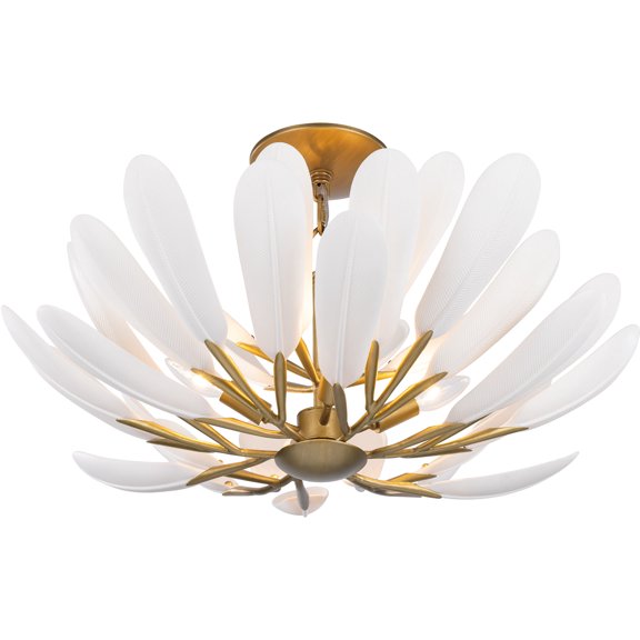 Metropolitan N3424 Vellinor 4 Light 28" Wide Flush Mount Ceiling Fixture - Legacy Brass /