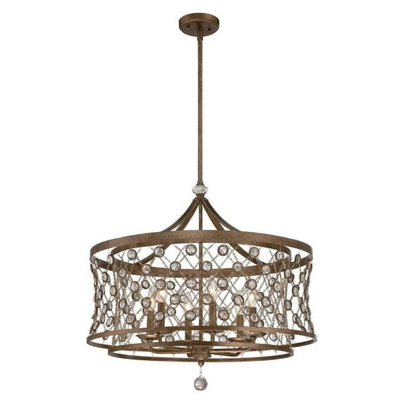 Metropolitan N6587-272 Vel Catena 27" 6 Light Foyer Pendant in Arcadian Gold