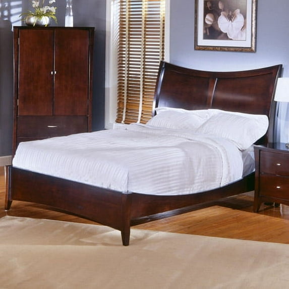Metropolitan Sleigh Espresso King Bed With Headboard and Footboard
