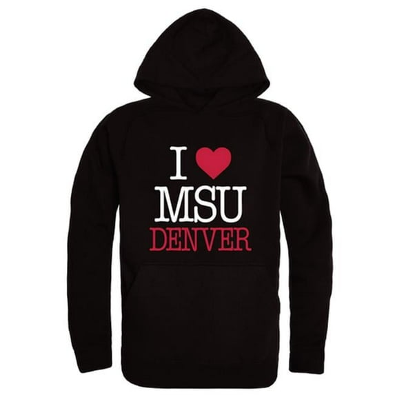 Metropolitan State University of Denver Roadrunners I Love Hoodie, Black - Small