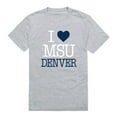 thumbnail image 1 of Metropolitan State University of Denver Roadrunners I Love T-Shirt, Heather Grey - Large, 1 of 1