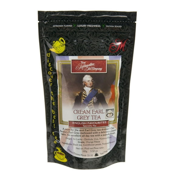 Metropolitan Tea Discovery Loose Tea Pack, Cream Earl Grey English Favorite, 100Gm