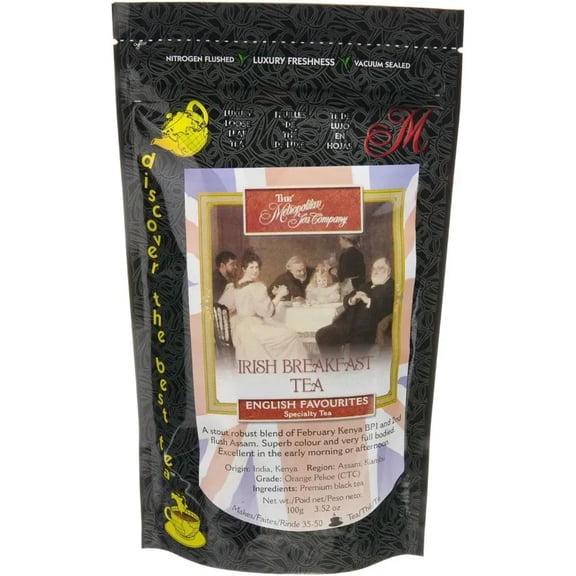 Metropolitan Tea Discovery Loose Tea Pack, Irish Breakfast English Favorite, 100gm